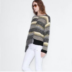 Zadig & Voltaire Jemma Deluxe Striped Wool and Mohair Blend Sweater. XS